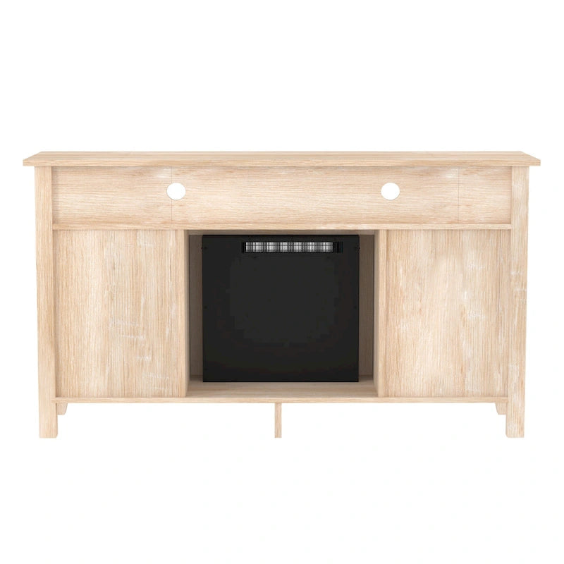 Mobile TV con caminetto elettrico Highboy a 2 ante da 58 pollici con contenitore