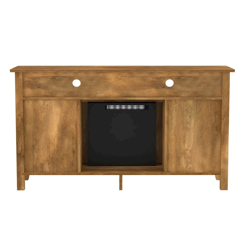Mobile TV con caminetto elettrico Highboy a 2 ante da 58 pollici con contenitore