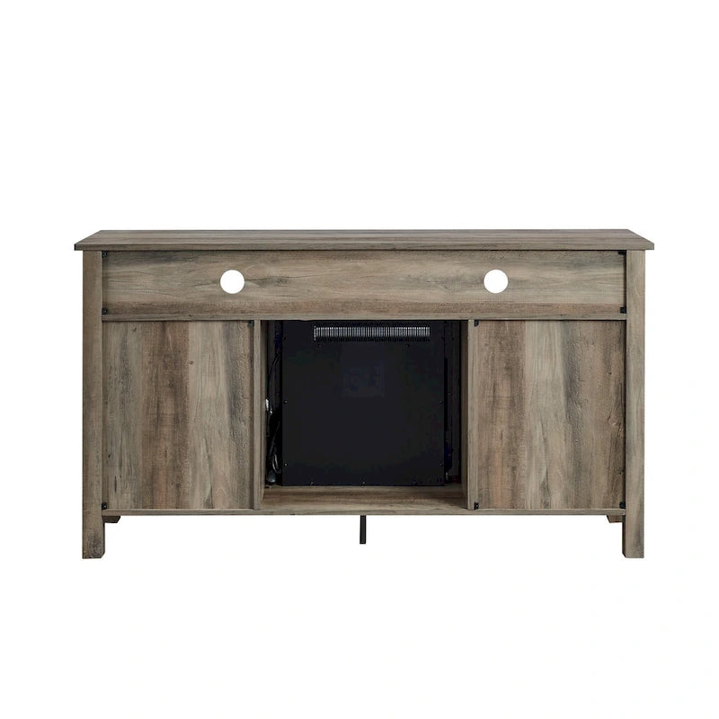 Mobile TV con caminetto elettrico Highboy a 2 ante da 58 pollici con contenitore