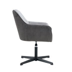 Sedia Girevole da Scrivania Antica Grigio Scuro, Sedia da Ufficio Ergonomica Moderna da 25,6" con Altezza Regolabile