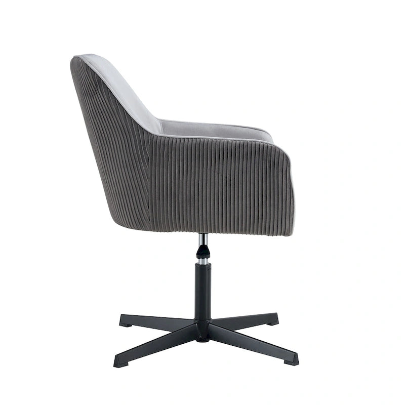 Sedia Girevole da Scrivania Antica Grigio Scuro, Sedia da Ufficio Ergonomica Moderna da 25,6" con Altezza Regolabile