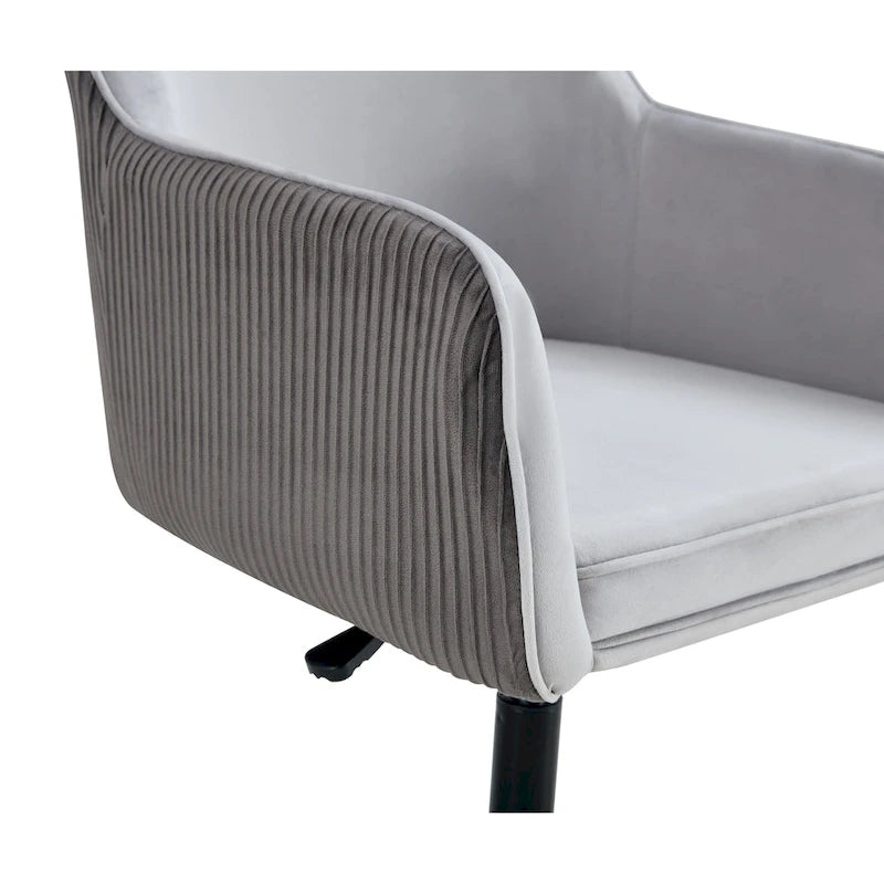 Sedia Girevole da Scrivania Antica Grigio Scuro, Sedia da Ufficio Ergonomica Moderna da 25,6" con Altezza Regolabile