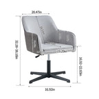 Sedia Girevole da Scrivania Antica Grigio Scuro, Sedia da Ufficio Ergonomica Moderna da 25,6" con Altezza Regolabile