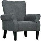 Poltrona Imbottita con Schienale Alto Grigio Scuro, Poltrona Moderna da 80 cm con Gambe in Legno Massello