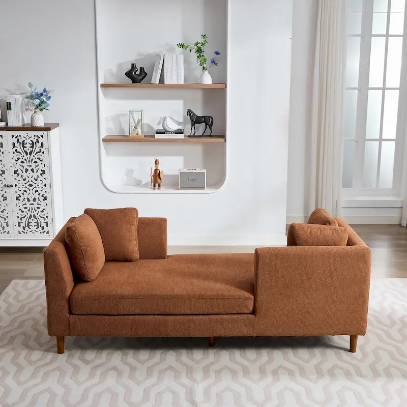 Chaise Longue Moderna Rivestita in Ciniglia