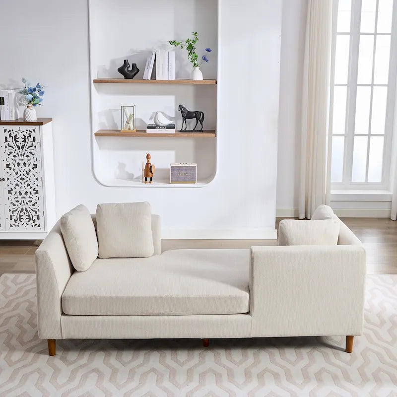 Chaise Longue Moderna Rivestita in Ciniglia