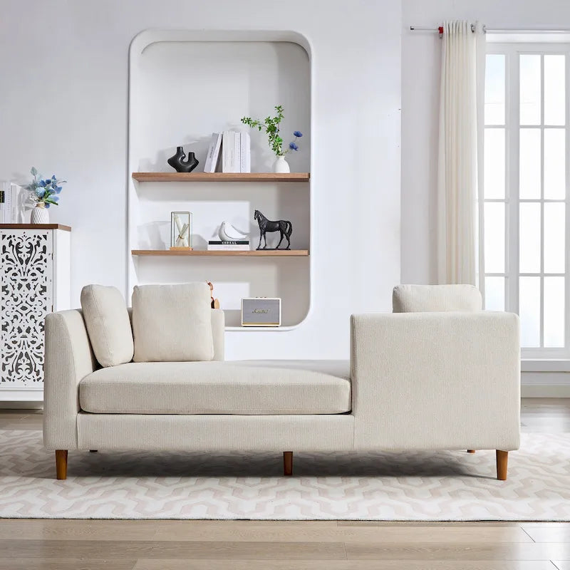 Chaise Longue Moderna Rivestita in Ciniglia