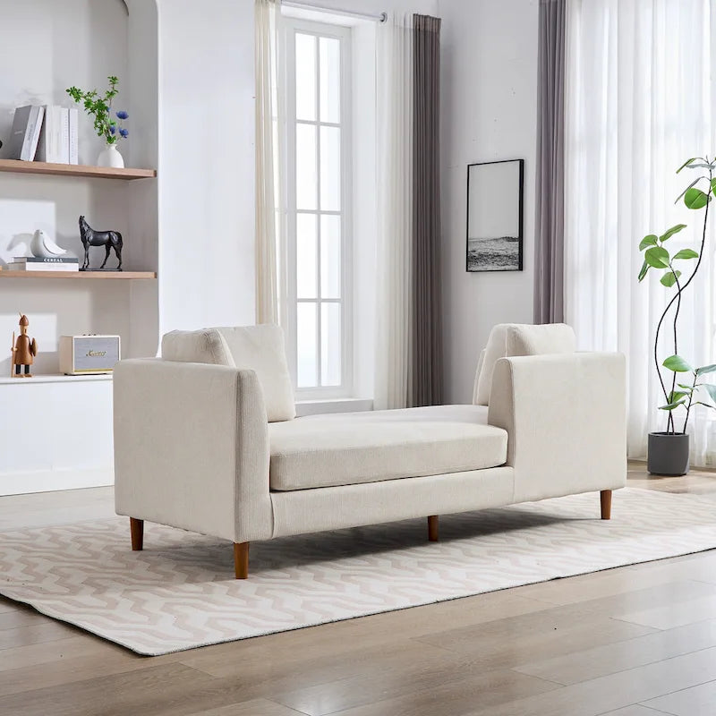Chaise Longue Moderna Rivestita in Ciniglia