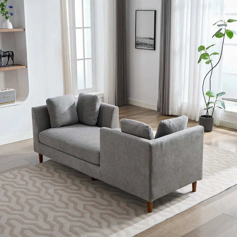 Chaise Longue Moderna Rivestita in Ciniglia