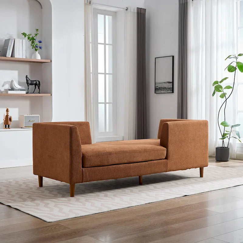 Chaise Longue Moderna Rivestita in Ciniglia