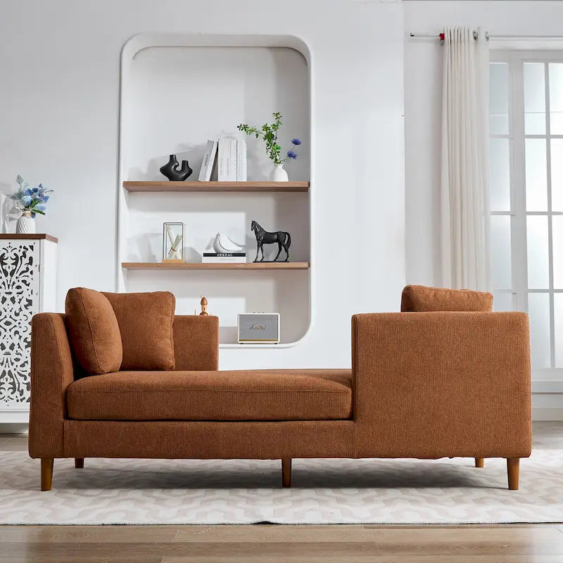 Chaise Longue Moderna Rivestita in Ciniglia
