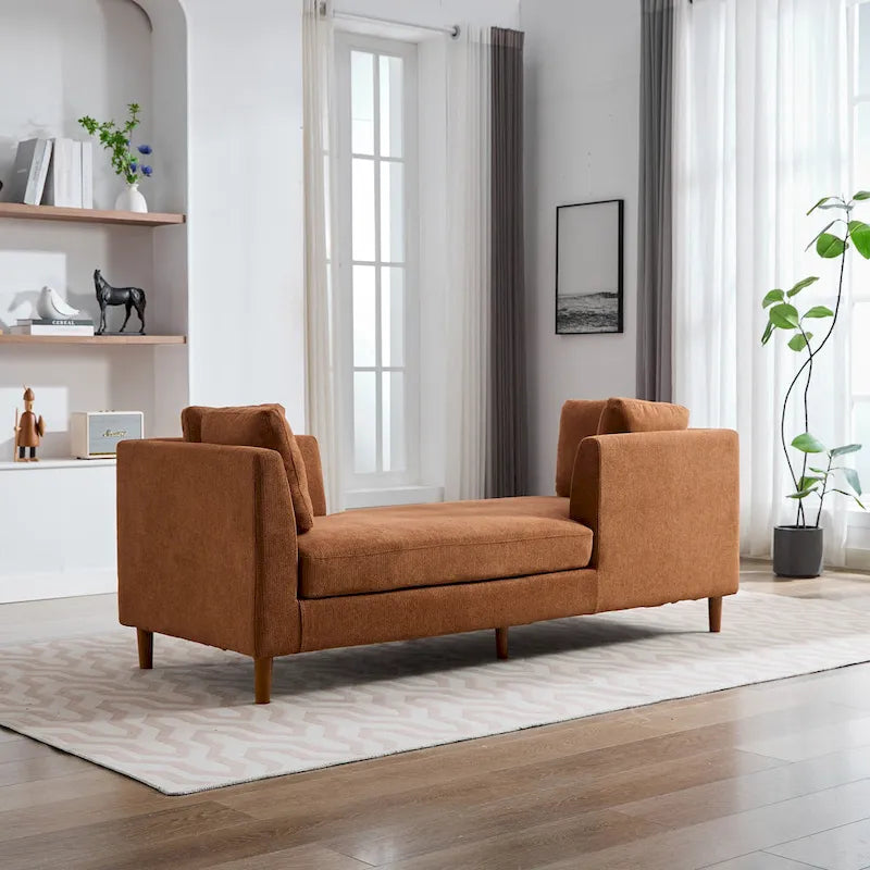 Chaise Longue Moderna Rivestita in Ciniglia