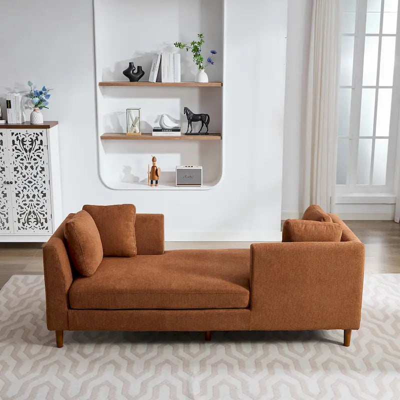 Chaise Longue Moderna Rivestita in Ciniglia