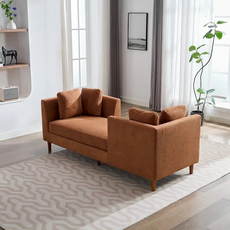 Chaise Longue Moderna Rivestita in Ciniglia