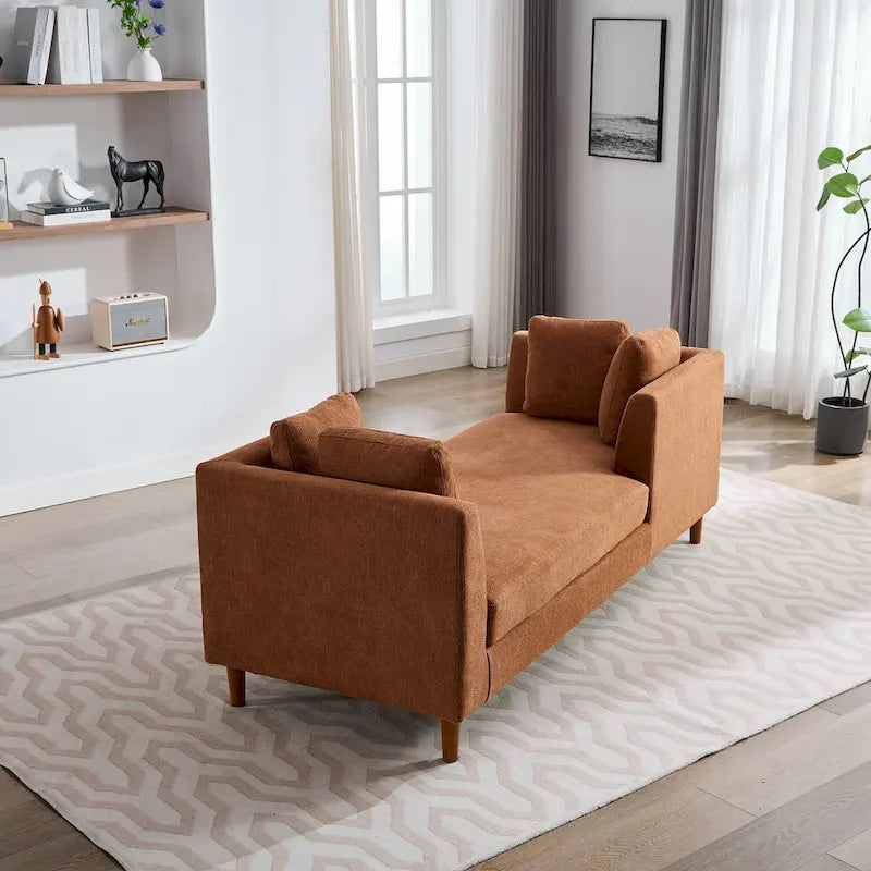 Chaise Longue Moderna Rivestita in Ciniglia