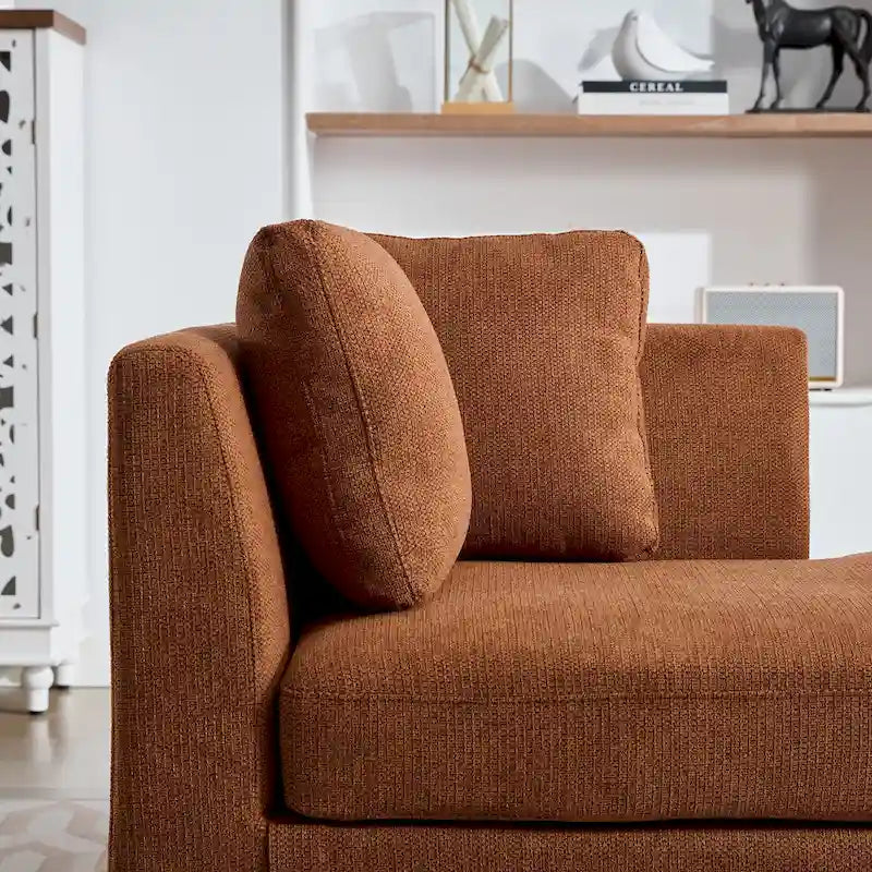 Chaise Longue Moderna Rivestita in Ciniglia