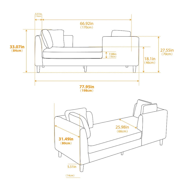 Chaise Longue Moderna Rivestita in Ciniglia