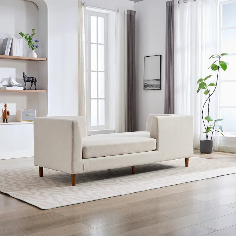 Chaise Longue Moderna Rivestita in Ciniglia