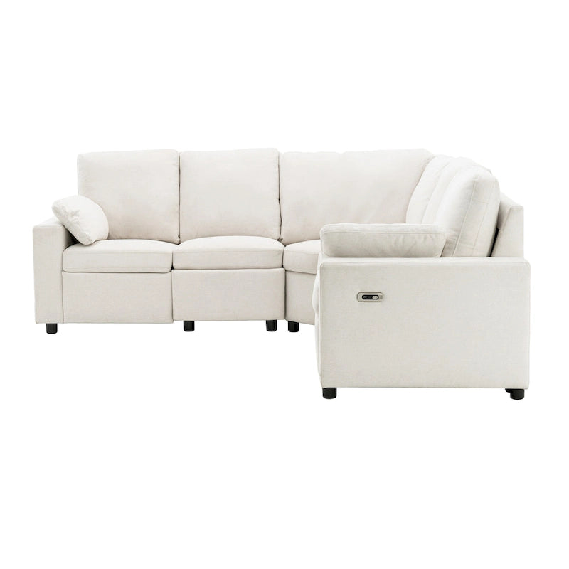 Divano Reclinabile Elettrico da 226 cm – Rivestimento Grigio o Beige, Divano Reclinabile per Salotto