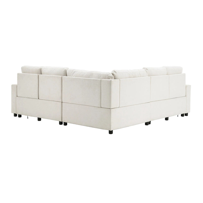 Divano Reclinabile Elettrico da 226 cm – Rivestimento Grigio o Beige, Divano Reclinabile per Salotto