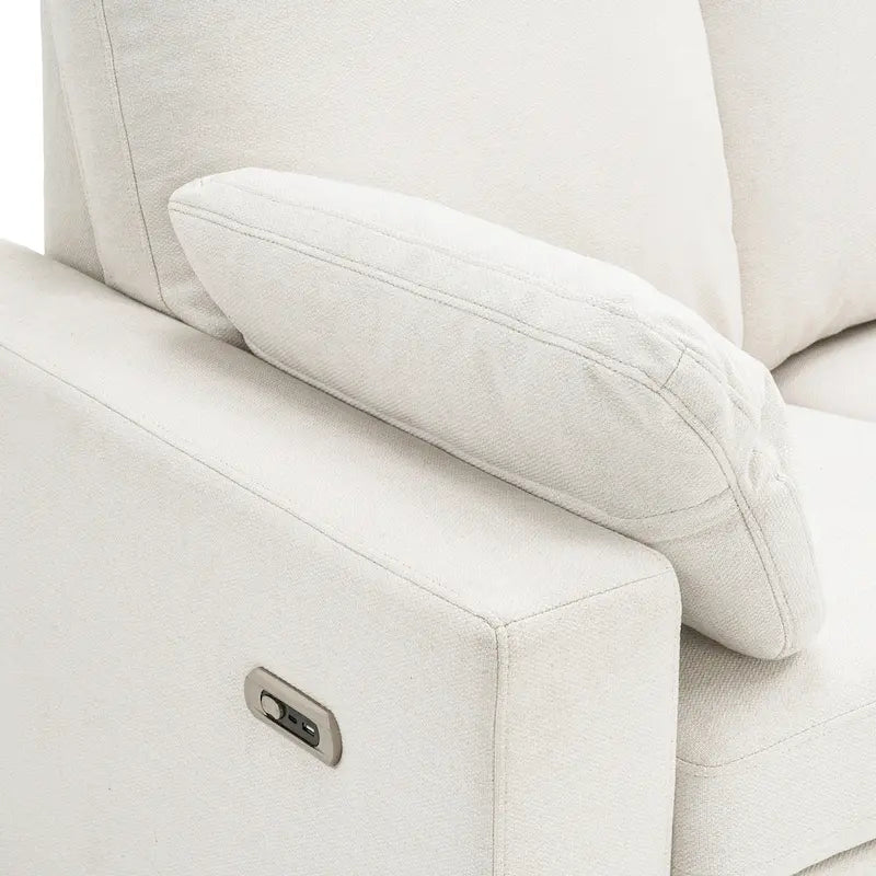 Divano Reclinabile Elettrico da 226 cm – Rivestimento Grigio o Beige, Divano Reclinabile per Salotto