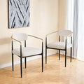 Set di 2 sedie da pranzo moderne medievali, velluto Teddy, gambe in metallo