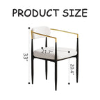 Set di 2 sedie da pranzo moderne medievali, velluto Teddy, gambe in metallo