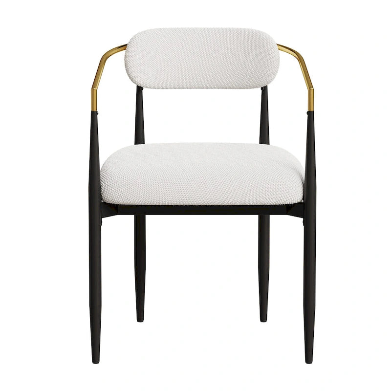 Set di 2 sedie da pranzo moderne medievali, velluto Teddy, gambe in metallo