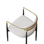 Set di 2 sedie da pranzo moderne medievali, velluto Teddy, gambe in metallo