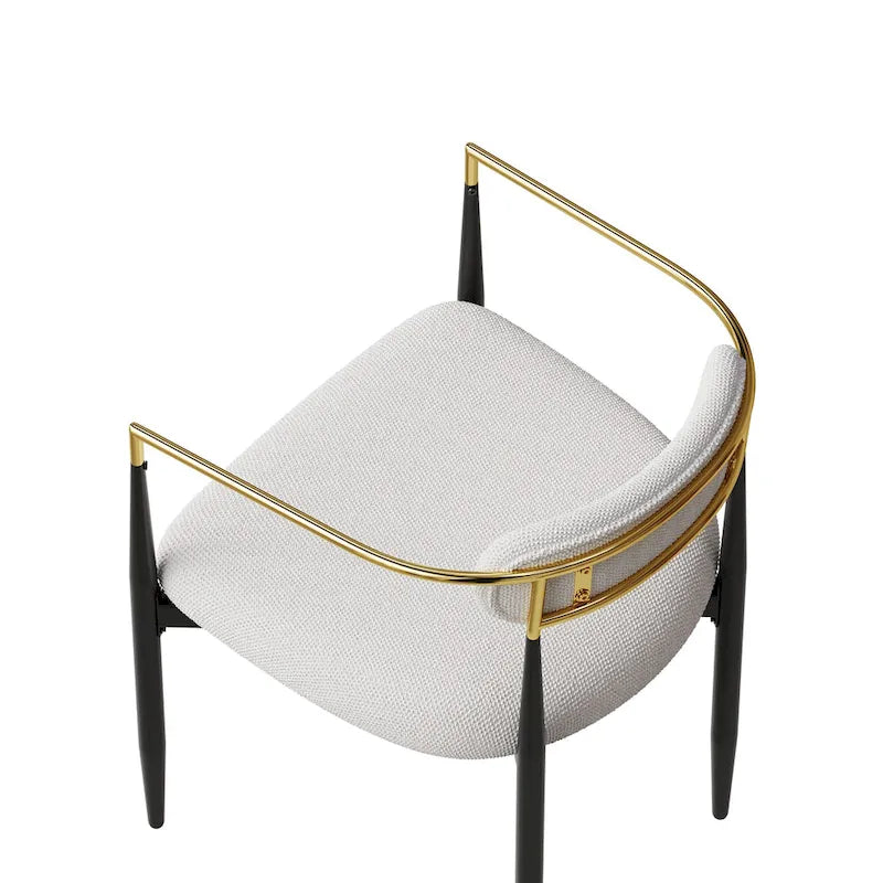 Set di 2 sedie da pranzo moderne medievali, velluto Teddy, gambe in metallo