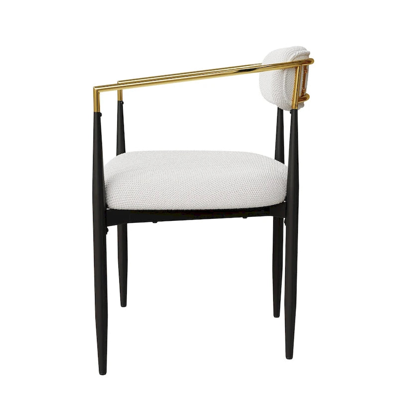 Set di 2 sedie da pranzo moderne medievali, velluto Teddy, gambe in metallo