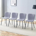Set di 4 sedie da pranzo classiche, sedia laterale senza braccioli da cucina, sedia decorativa per interni con gambe in metallo per sala da pranzo