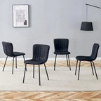 Set di 4 sedie da pranzo classiche, sedia laterale senza braccioli da cucina, sedia decorativa per interni con gambe in metallo per sala da pranzo
