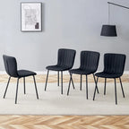 Set di 4 sedie da pranzo classiche, sedia laterale senza braccioli da cucina, sedia decorativa per interni con gambe in metallo per sala da pranzo