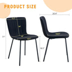 Set di 4 sedie da pranzo classiche, sedia laterale senza braccioli da cucina, sedia decorativa per interni con gambe in metallo per sala da pranzo