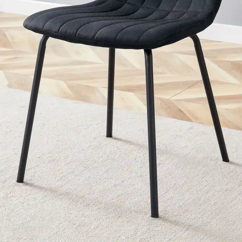 Set di 4 sedie da pranzo classiche, sedia laterale senza braccioli da cucina, sedia decorativa per interni con gambe in metallo per sala da pranzo