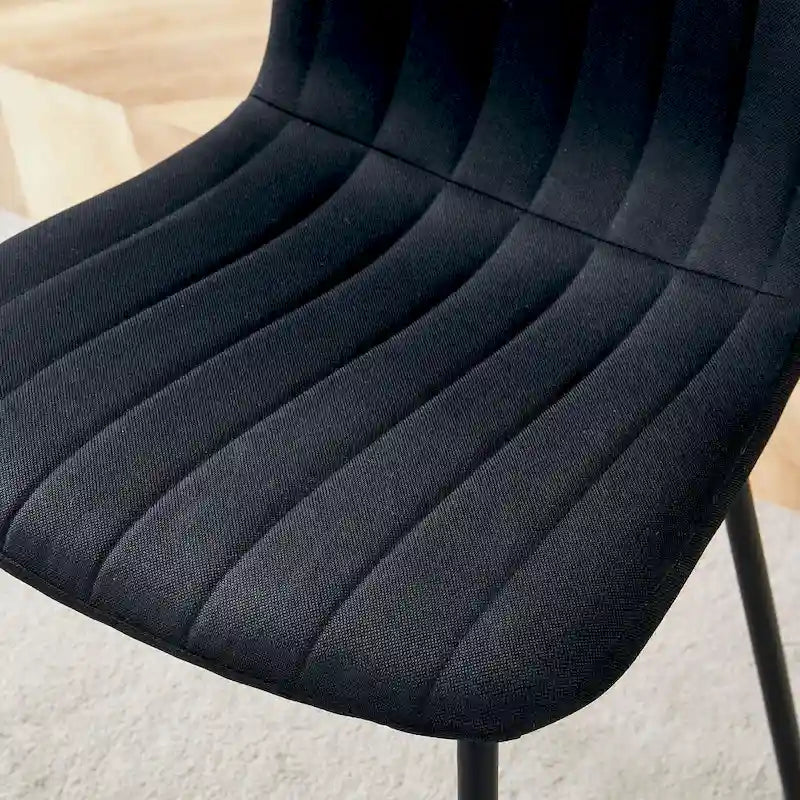 Set di 4 sedie da pranzo classiche, sedia laterale senza braccioli da cucina, sedia decorativa per interni con gambe in metallo per sala da pranzo