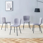 Set di 4 sedie da pranzo classiche, sedia laterale senza braccioli da cucina, sedia decorativa per interni con gambe in metallo per sala da pranzo
