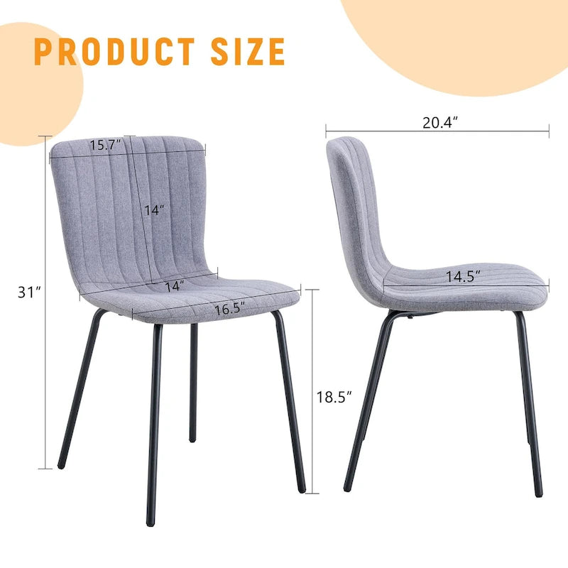 Set di 4 sedie da pranzo classiche, sedia laterale senza braccioli da cucina, sedia decorativa per interni con gambe in metallo per sala da pranzo
