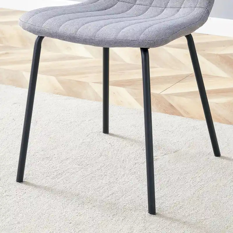 Set di 4 sedie da pranzo classiche, sedia laterale senza braccioli da cucina, sedia decorativa per interni con gambe in metallo per sala da pranzo
