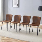 Set di 4 sedie da pranzo classiche, sedia laterale senza braccioli da cucina, sedia decorativa per interni con gambe in metallo per sala da pranzo