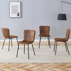 Set di 4 sedie da pranzo classiche, sedia laterale senza braccioli da cucina, sedia decorativa per interni con gambe in metallo per sala da pranzo