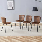 Set di 4 sedie da pranzo classiche, sedia laterale senza braccioli da cucina, sedia decorativa per interni con gambe in metallo per sala da pranzo