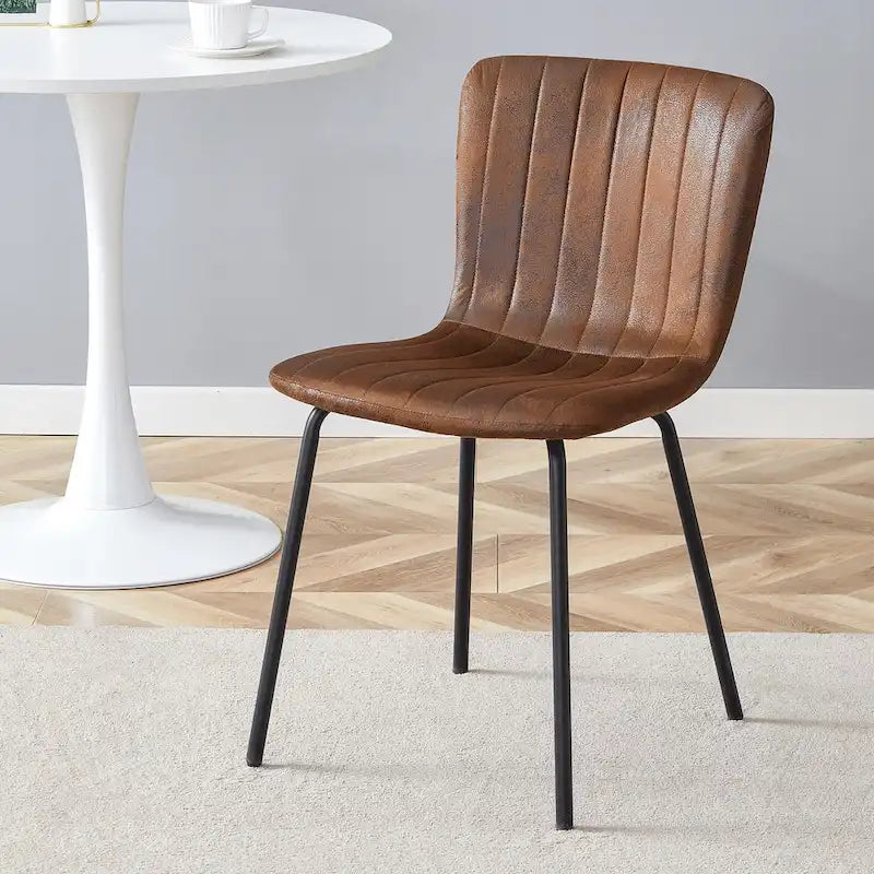 Set di 4 sedie da pranzo classiche, sedia laterale senza braccioli da cucina, sedia decorativa per interni con gambe in metallo per sala da pranzo