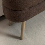 Panca contenitore pouf con gambe in legno, panca ovale da fondo letto interna con piedini regolabili per soggiorno