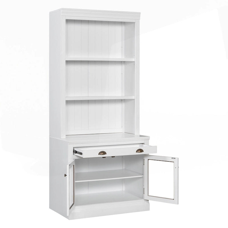 Libreria Alta Versatile con Illuminazione a LED e Diverse Opzioni di Archiviazione per la Casa