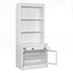 Libreria Alta Versatile con Illuminazione a LED e Diverse Opzioni di Archiviazione per la Casa
