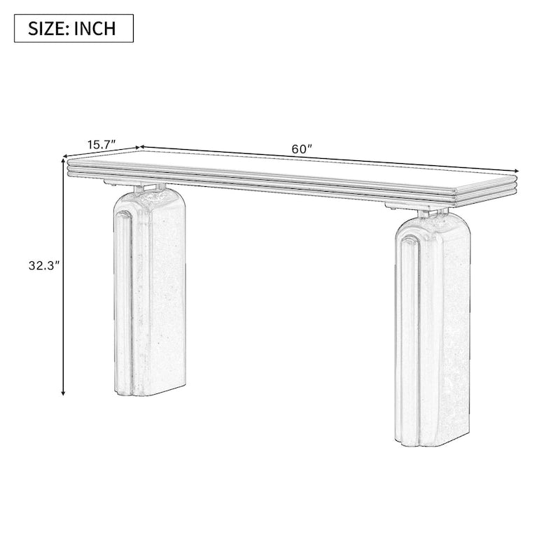Consolle curva in legno di acacia con gambe scultoree minimaliste