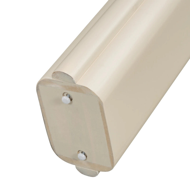 Consolle curva in legno di acacia con gambe scultoree minimaliste