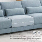 Divano sezionale a L a 4 posti blu da 120", divano moderno in tessuto per soggiorno con chaise longue